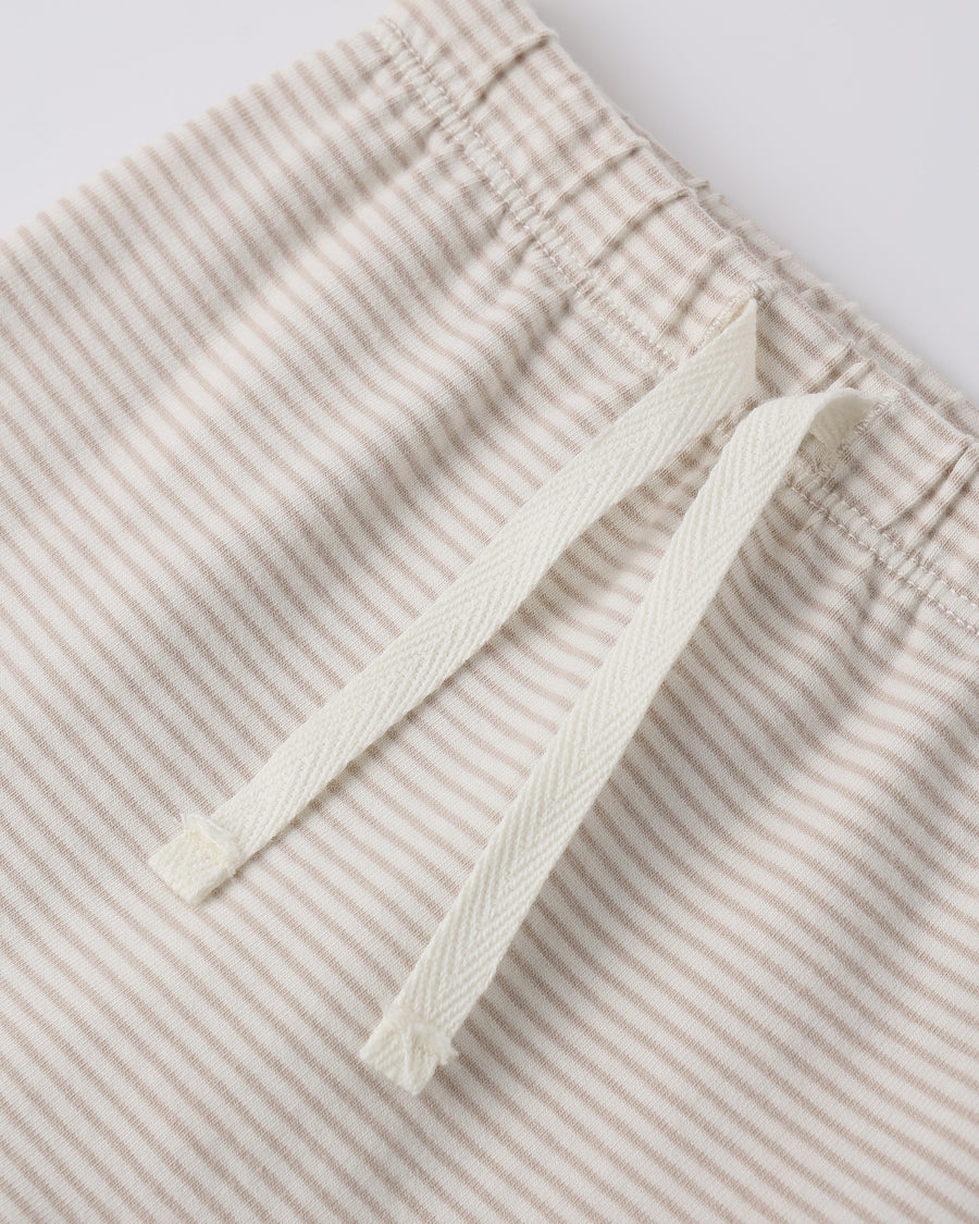 Wrap Top and Footed Pant Set - Oat Micro Stripe