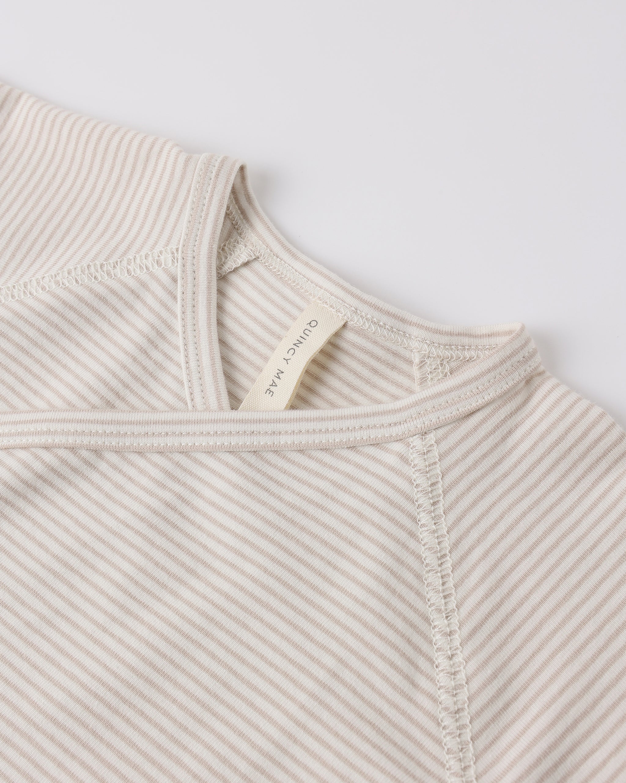 Wrap Top and Footed Pant Set - Oat Micro Stripe