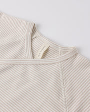 Wrap Top and Footed Pant Set - Oat Micro Stripe