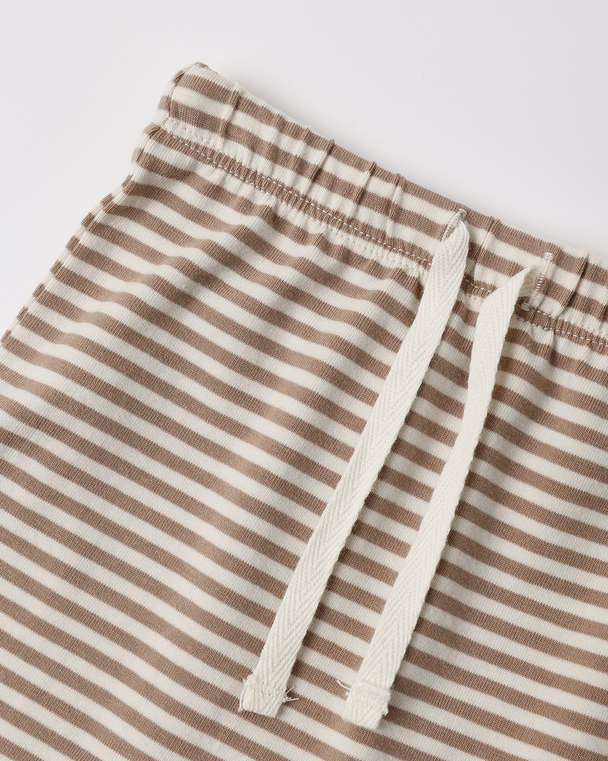 Wrap Top and Footed Pant Set - Almond Stripe