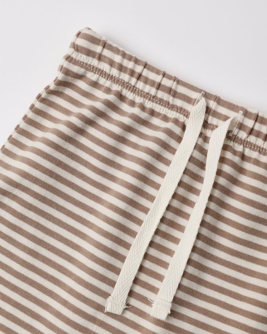 Wrap Top and Footed Pant Set - Almond Stripe
