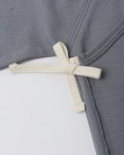 Wrap Top and Footed Pant Set - Slate