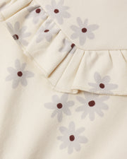 Ruffle Fleece Sweatshirt - Blue Daisy