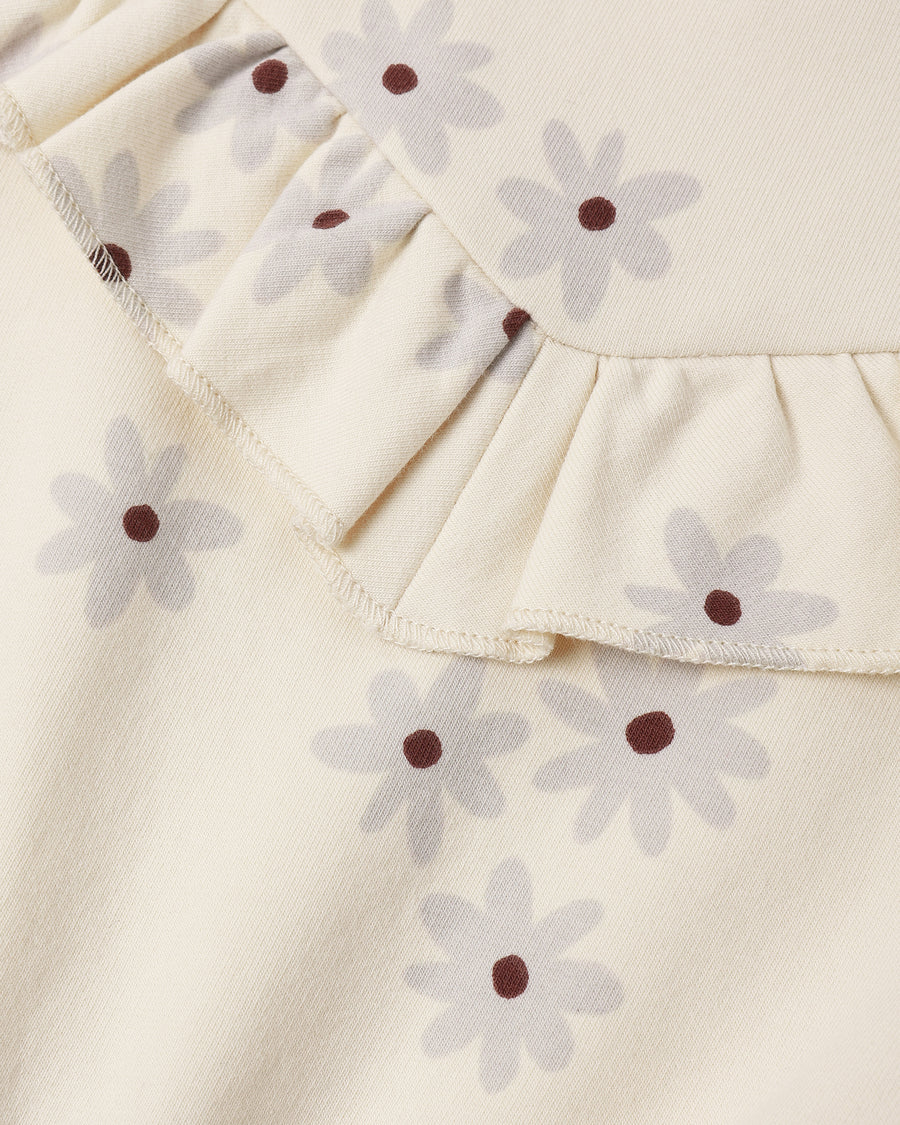 Ruffle Fleece Sweatshirt - Blue Daisy