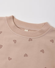 Crewneck Bubble Romper - Hearts
