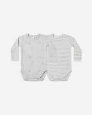 Jersey Bodysuit (Set of 2) - Squirrel and Cloud Stripe