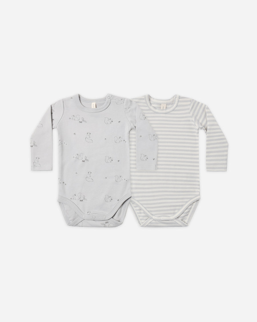 Jersey Bodysuit (Set of 2) - Squirrel and Cloud Stripe