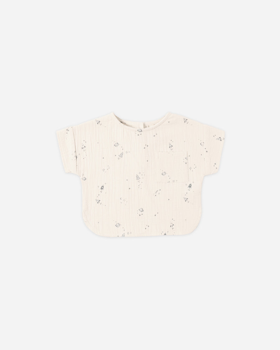 Woven Boxy Top - Space