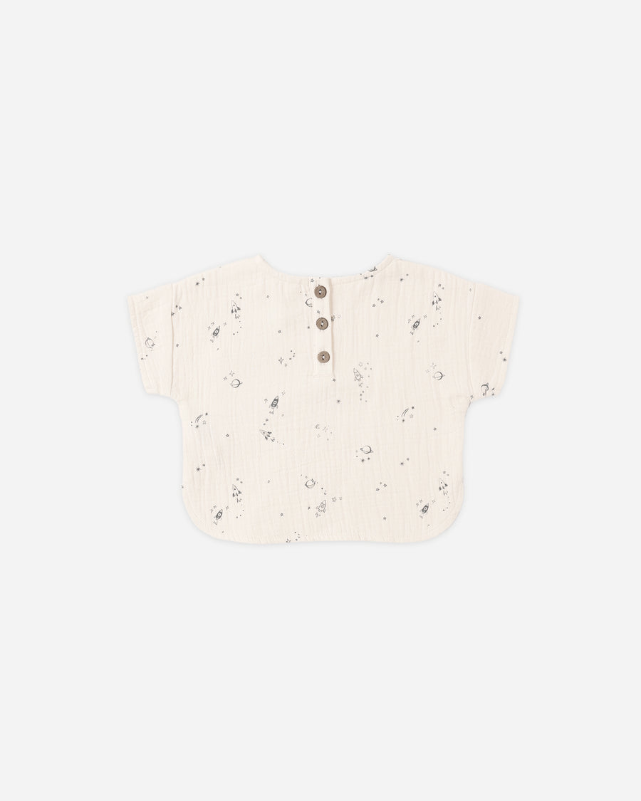 Woven Boxy Top - Space