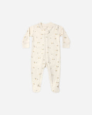 Zipped Long Sleeve Footie - Pears