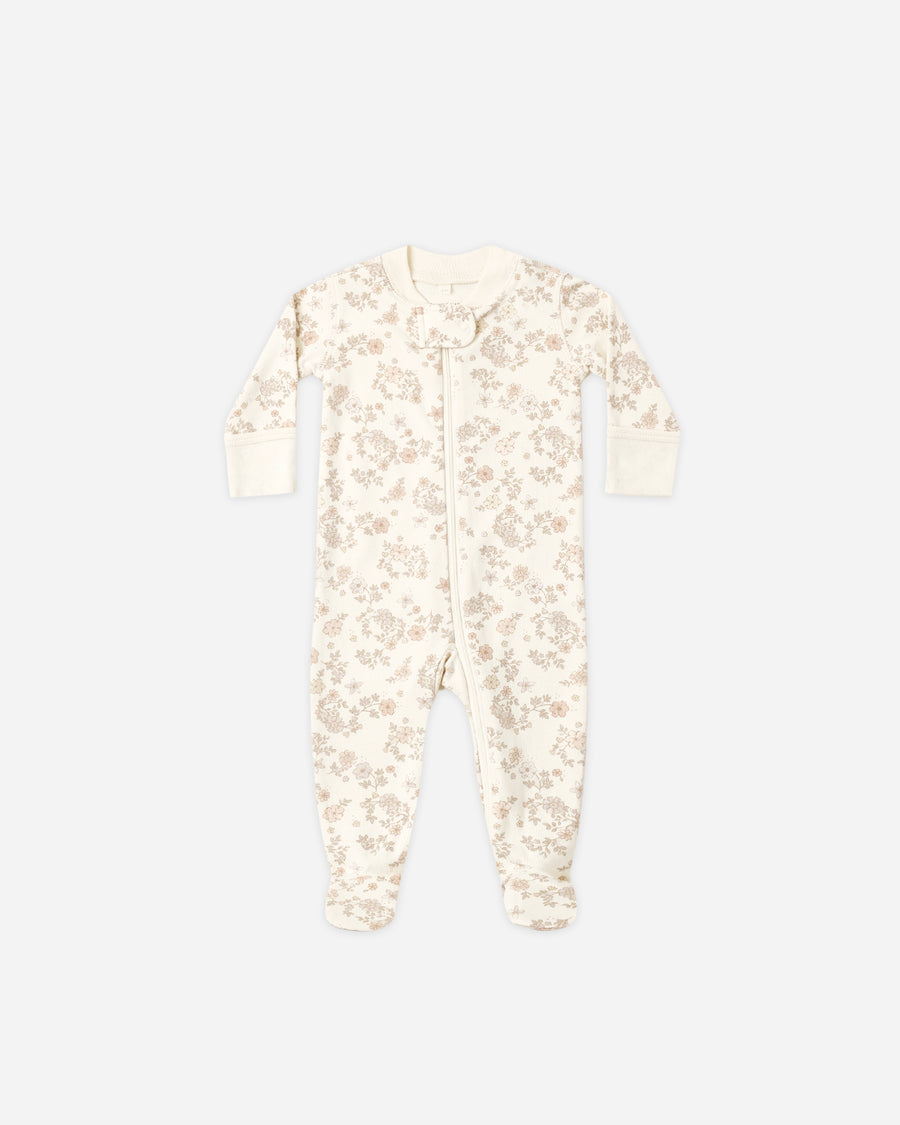 Zipped Long Sleeve Sleeper - Floral Vine