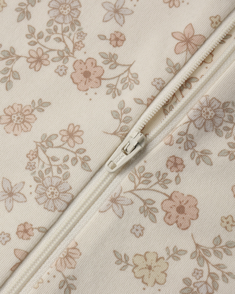 Zipped Long Sleeve Sleeper - Floral Vine