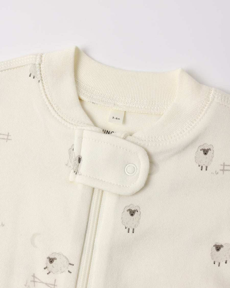 Zipped Long Sleeve Sleeper - Sheep