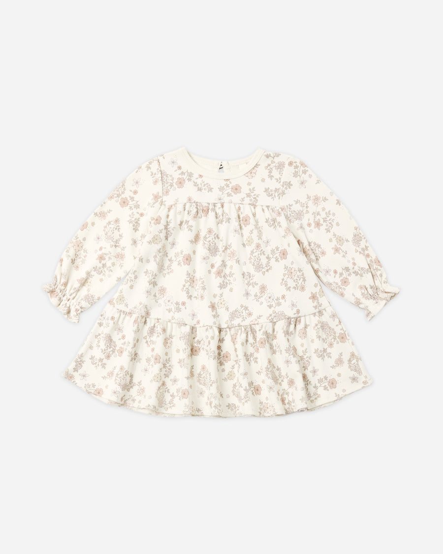 Tiered Jersey Dress - Floral Vine