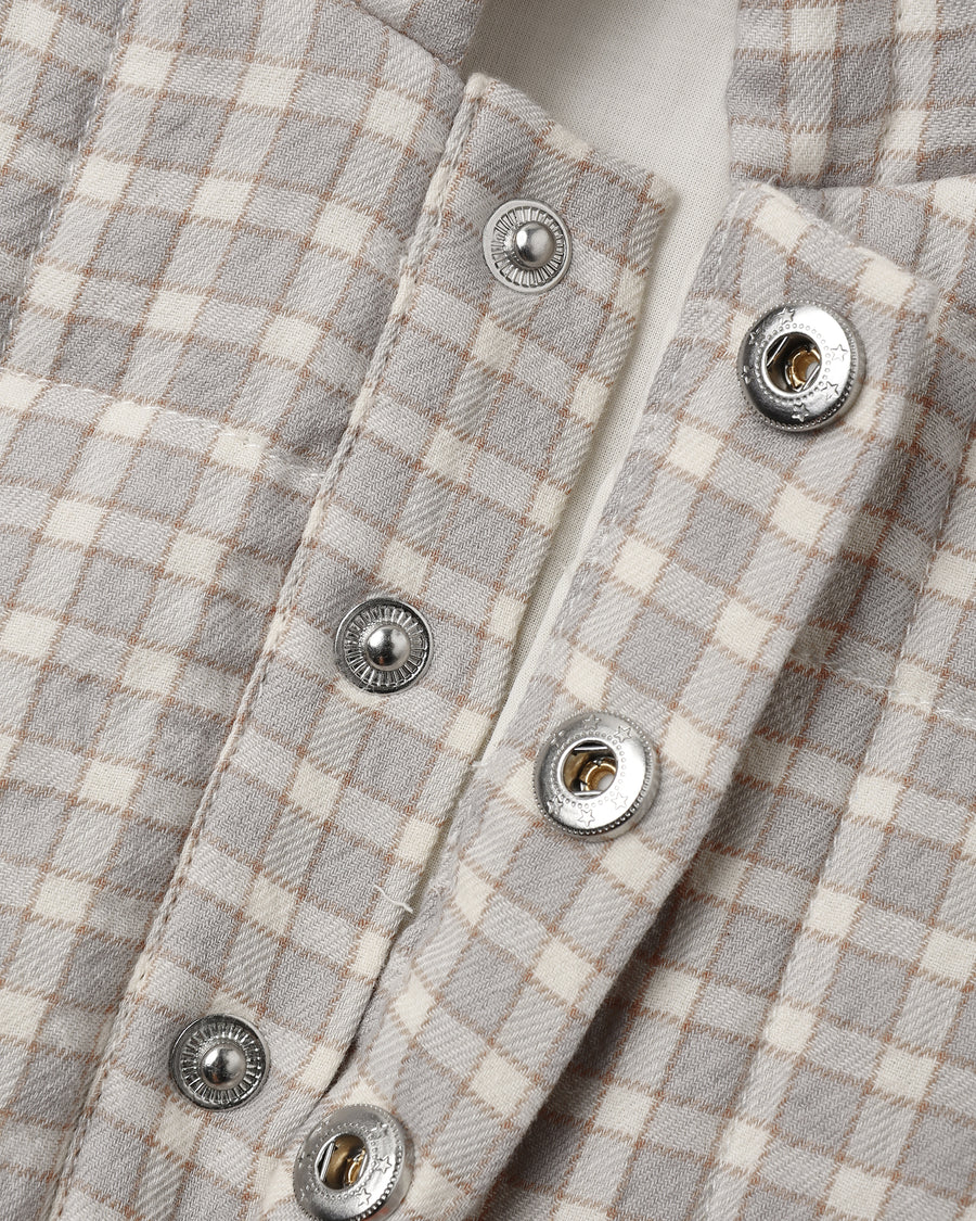 Woven Hooded Jacket - Blue Gingham
