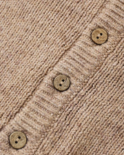 Ruffle Collar Cardigan - Heathered Almond