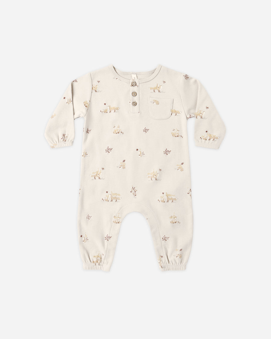 Long Sleeve Pocket Jumpsuit - Fox Land