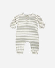 Long Sleeve Pocket Jumpsuit - Laurel Stripe