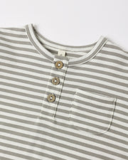 Long Sleeve Pocket Jumpsuit - Laurel Stripe