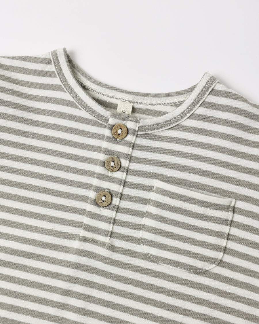 Long Sleeve Pocket Jumpsuit - Laurel Stripe
