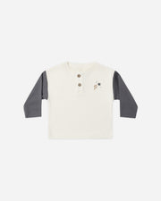 Long Sleeve Henley Tee - Midnight