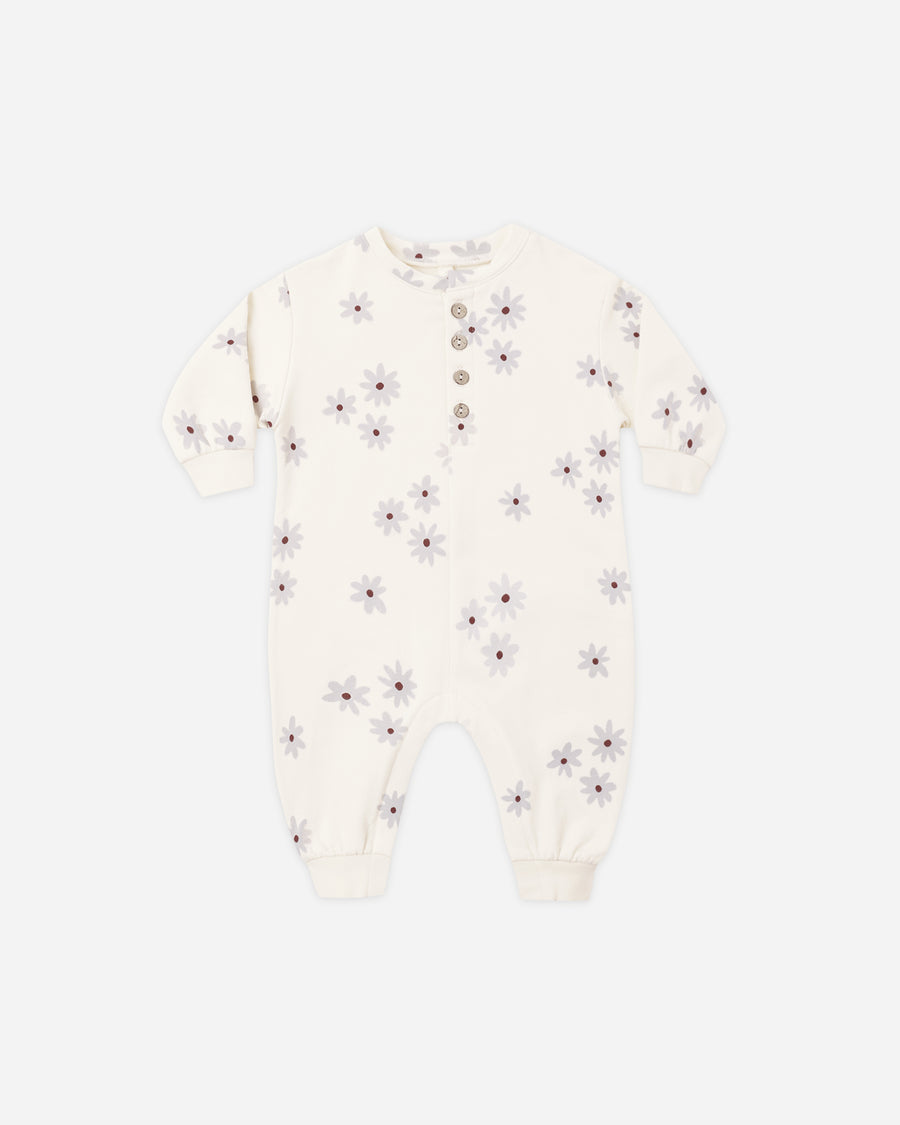 Relaxed Fleece Jumpsuit - Blue Daisy
