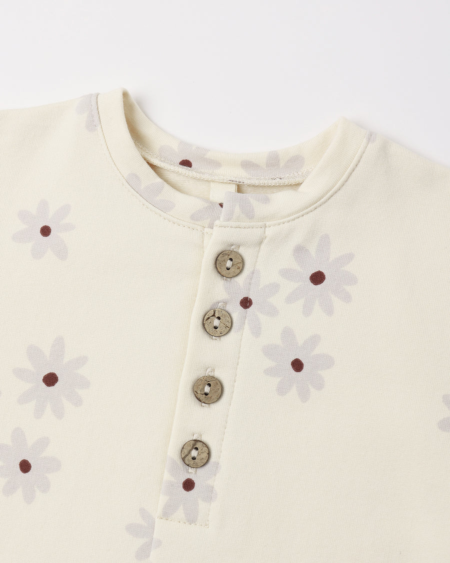 Relaxed Fleece Jumpsuit - Blue Daisy