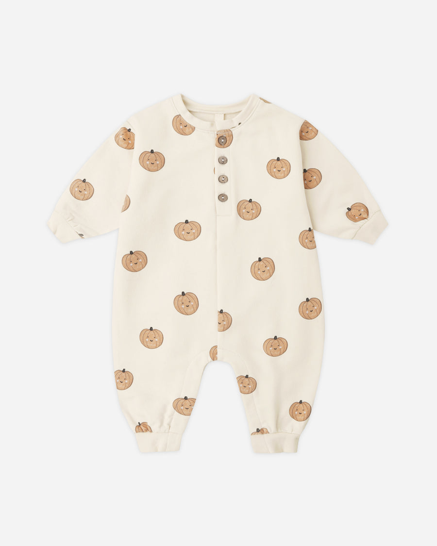 Relaxed Fleece Jumpsuit - Pumpkins