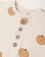 Relaxed Fleece Jumpsuit - Pumpkins