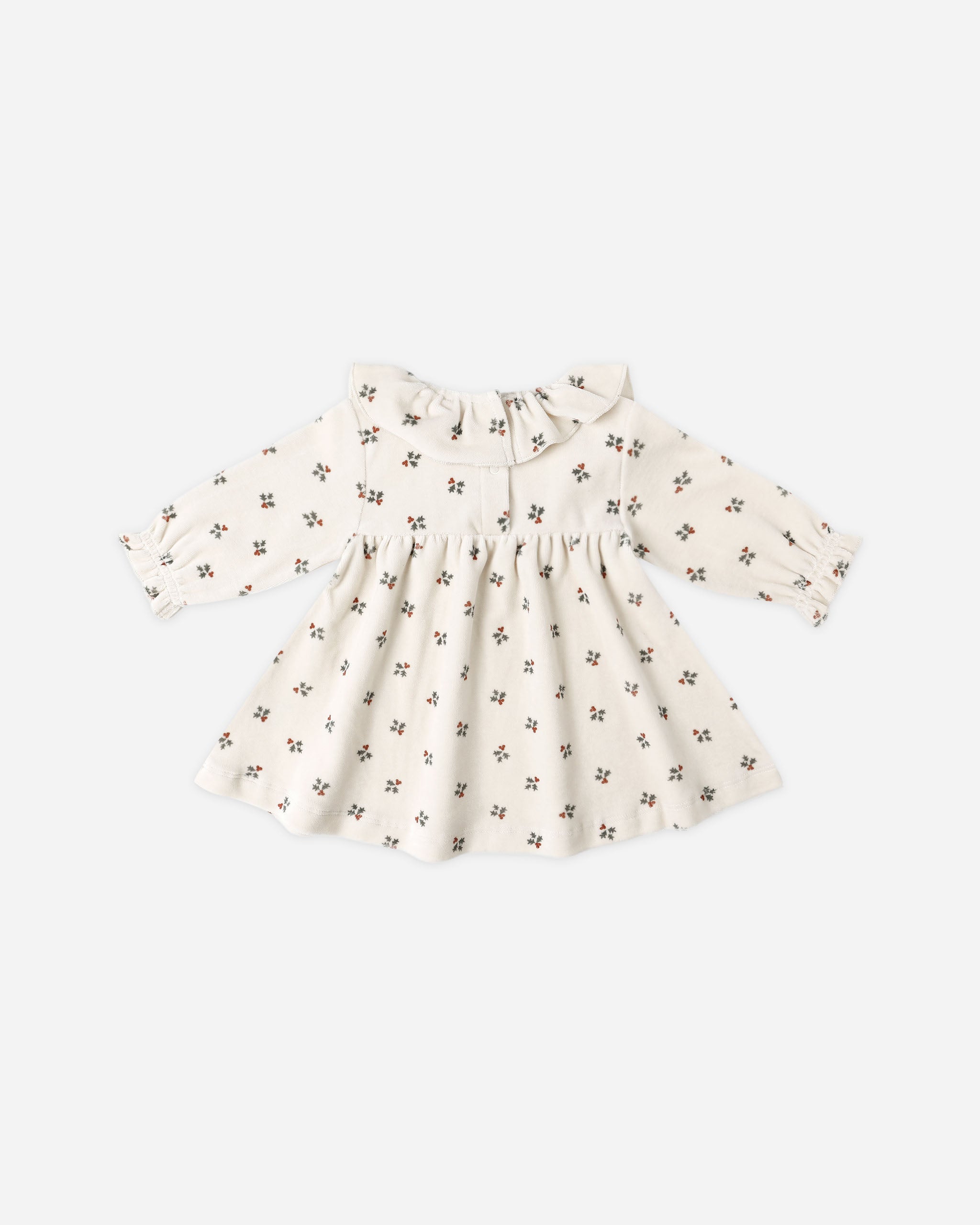 Velour Baby Dress - Holly Berry