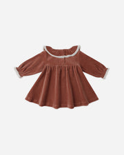 Velour Baby Dress -Cranberry