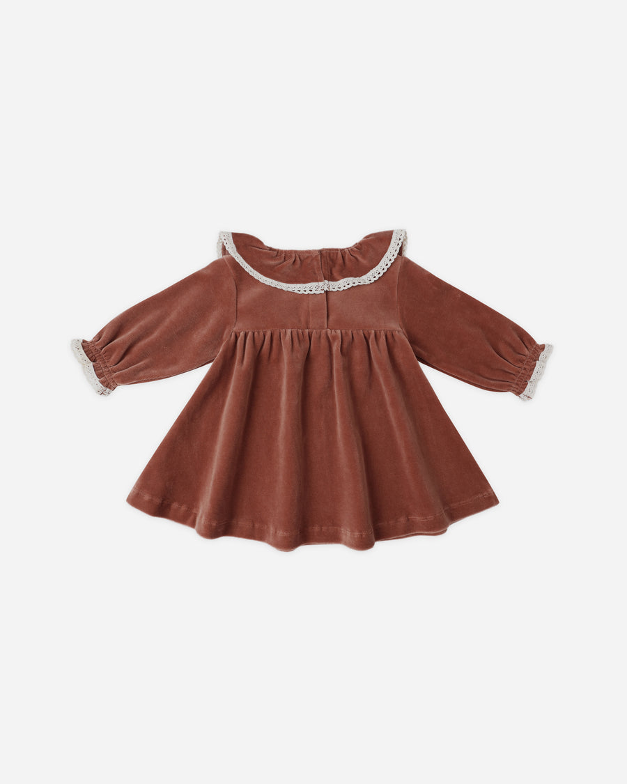 Velour Baby Dress -Cranberry