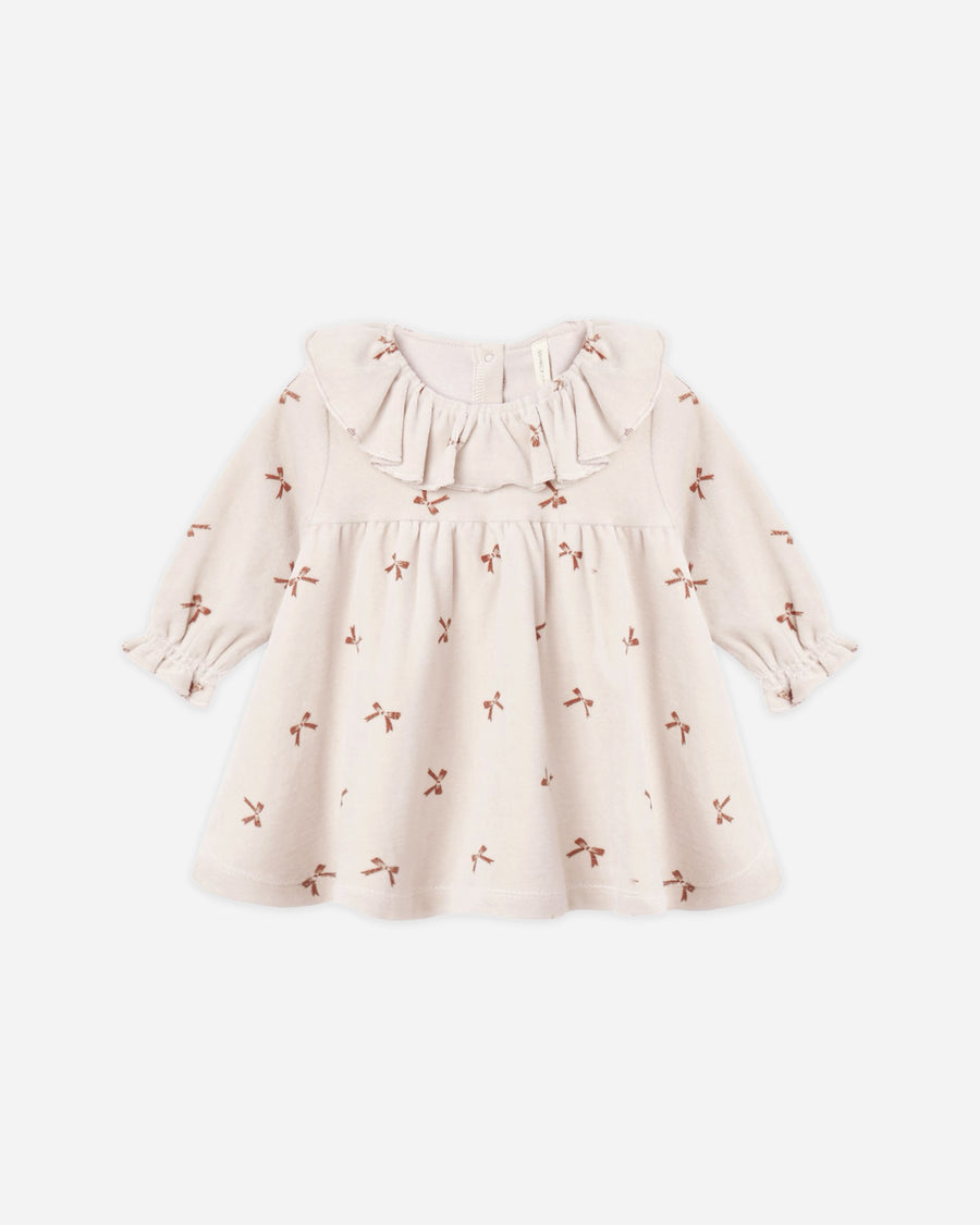 Velour Baby Dress - Bows
