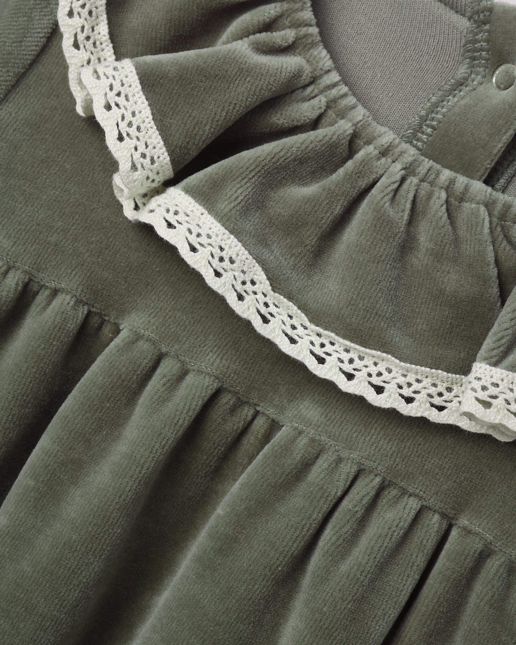 Velour Baby Dress - Spruce