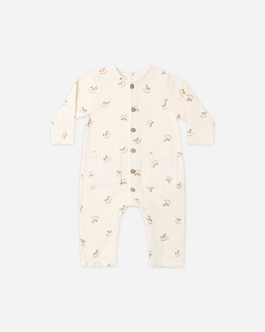 Pocketed Woven Jumpsuit - Rocking Horse