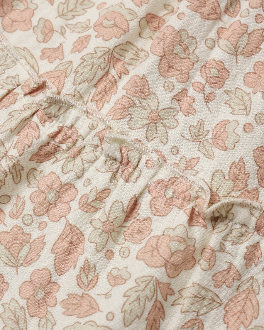 Ruffle Collar Button Dress - Pink Blossom