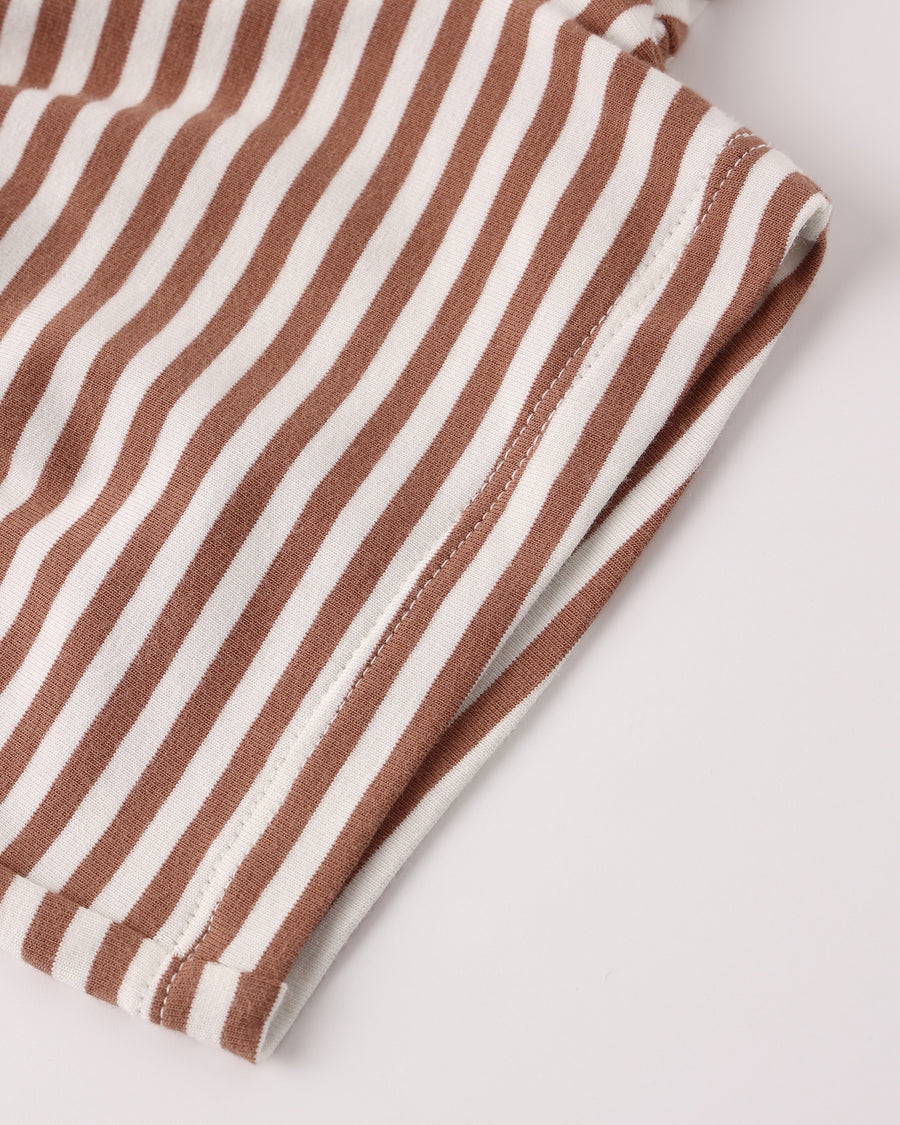 Boxy Pocket Tee and Short Set - Poppy Stripe