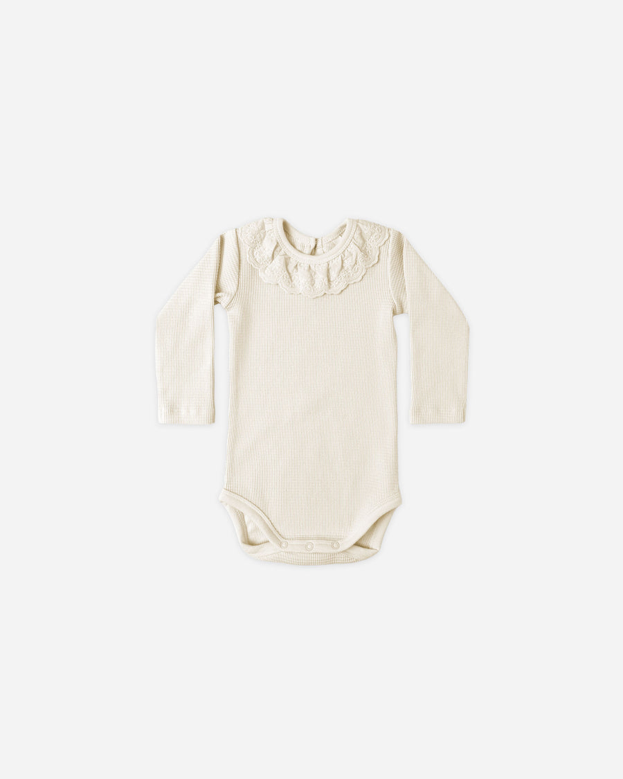 Ruffle Collar Bodysuit - Natural