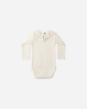 Ruffle Collar Bodysuit - Natural
