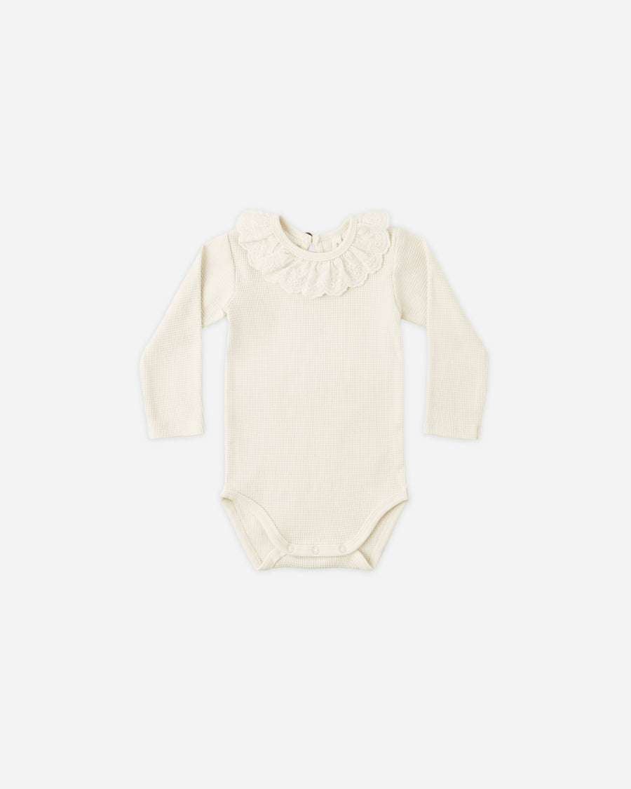 Ruffle Collar Bodysuit - Natural