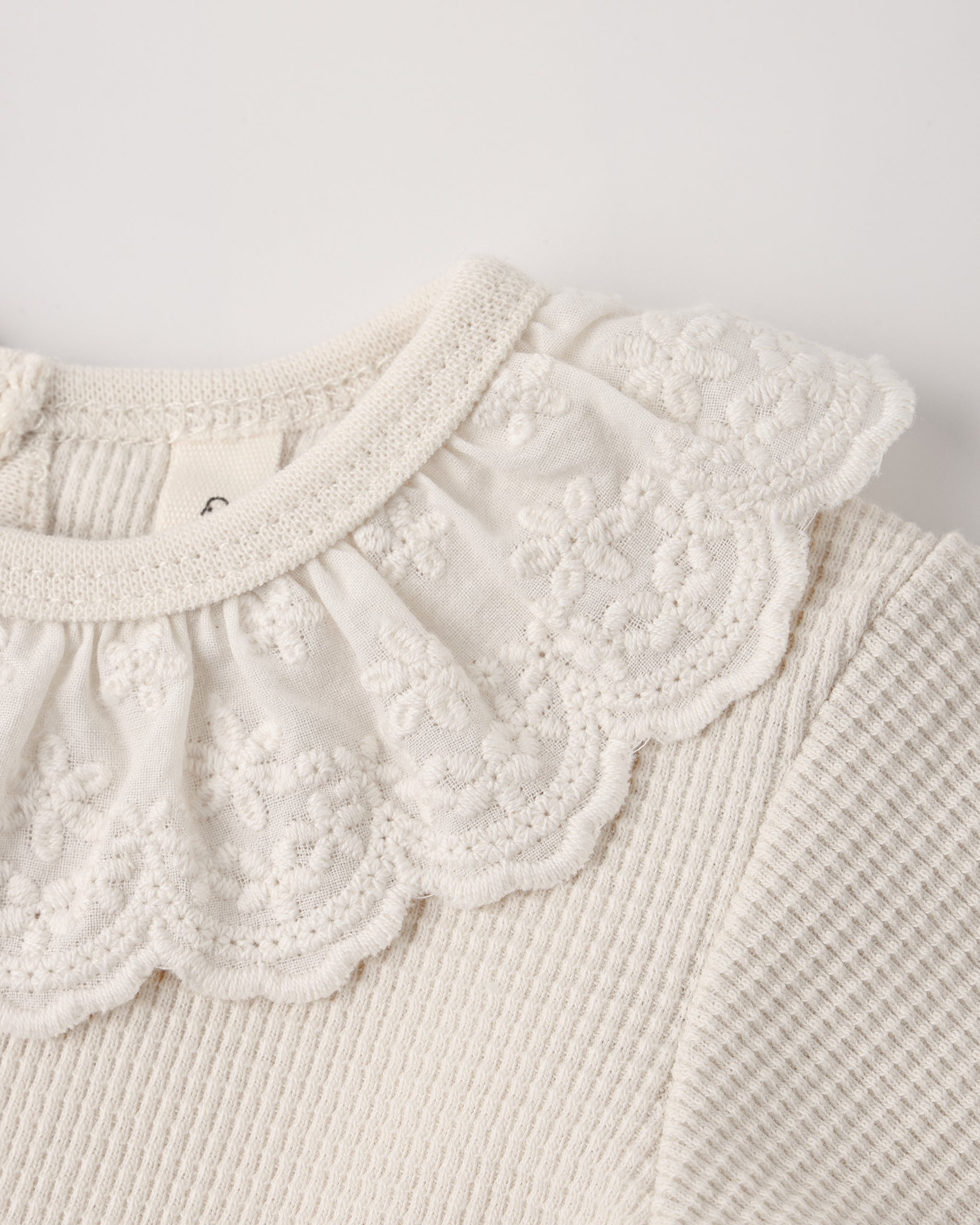 Ruffle Collar Bodysuit - Natural