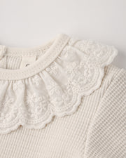 Ruffle Collar Bodysuit - Natural