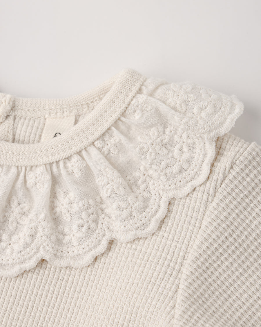 Ruffle Collar Bodysuit - Natural