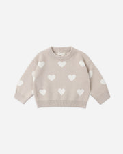 Heart Knit Sweater - Oat