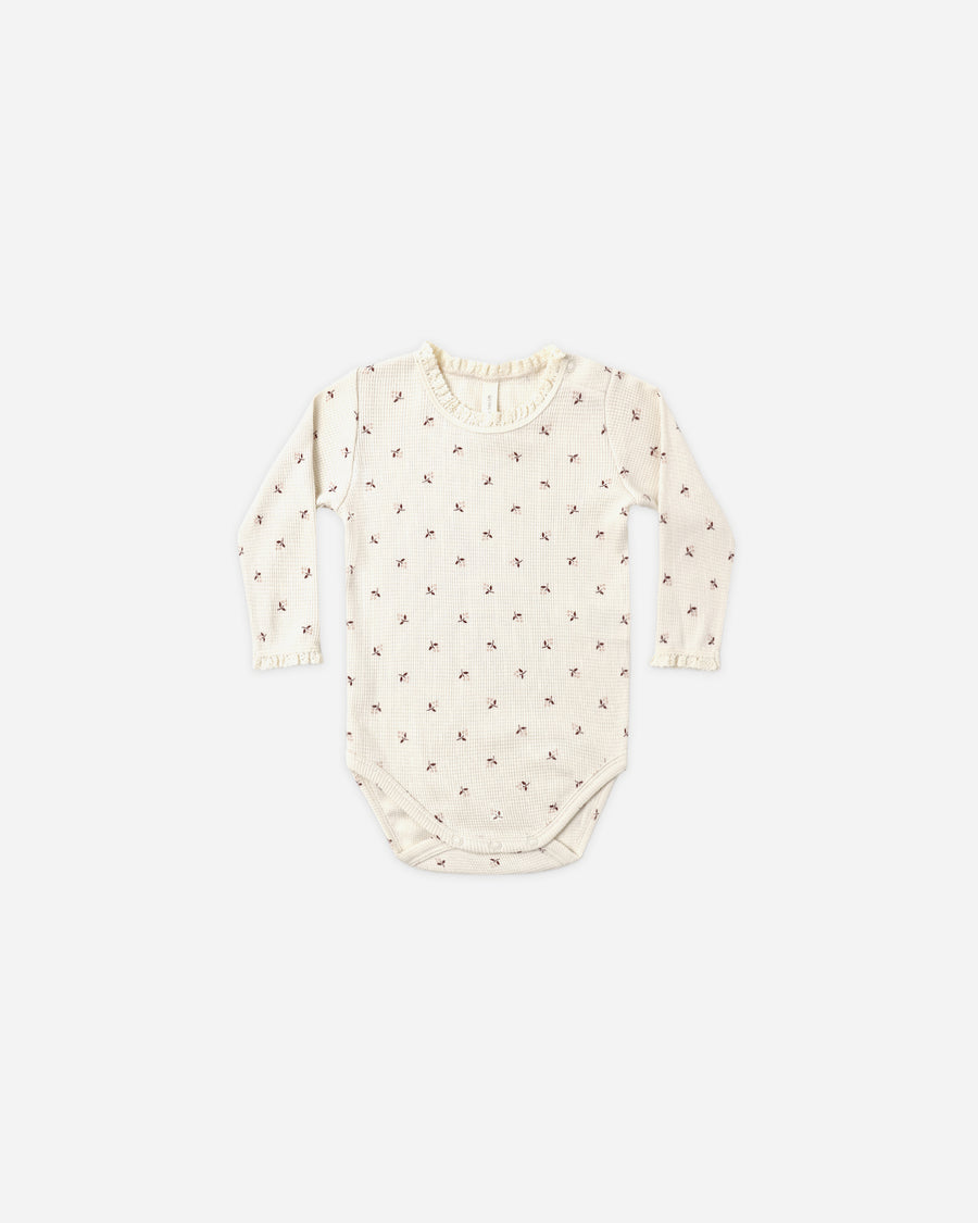 Waffle Long Sleeve Bodysuit - Fall Ditsy
