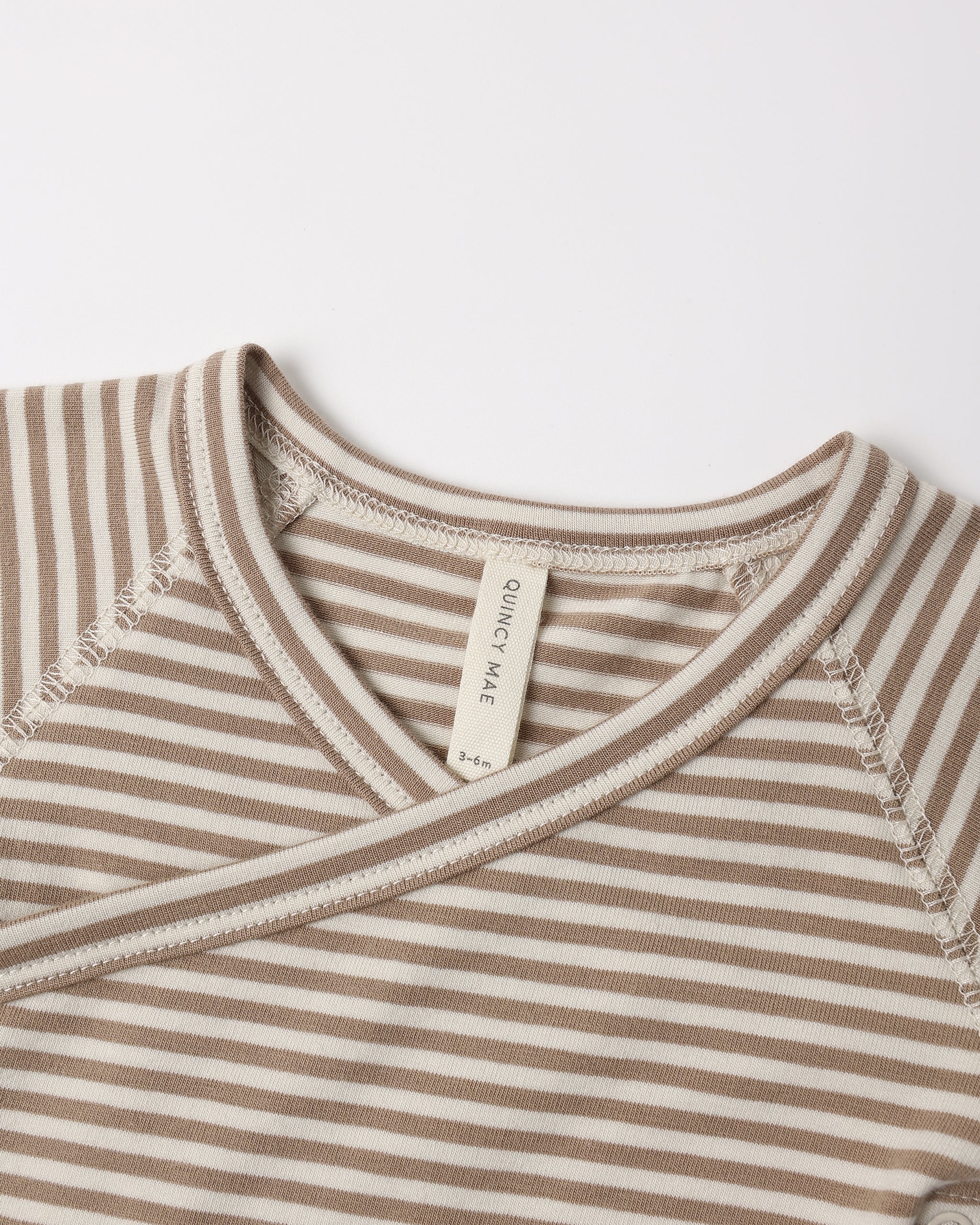 Side Snap Bodysuit and Pant Set - Almond Stripe