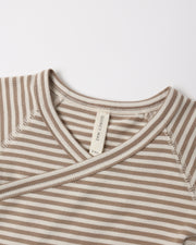 Side Snap Bodysuit and Pant Set - Almond Stripe
