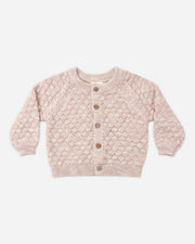 Bubble Knit Cardigan - Dusty Rose Speckle