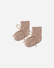 Knit Booties - Heathered Almond