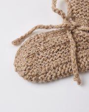 Knit Booties - Heathered Almond
